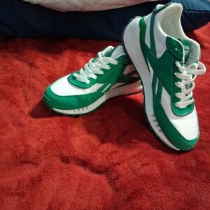 Rebock Green and White Sneakers